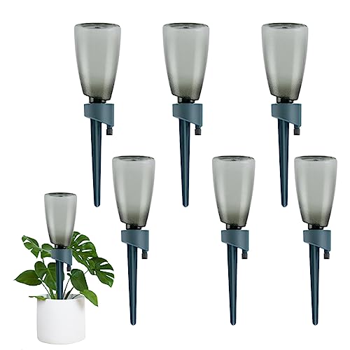 Pflanzenwässerungsgeräte 6pcs Anlagen Wasserer mit 6pcs 500 ml Flaschen Automatische Tropfbewässerungskits mit langsamer Freisetzungssteuerventil für Pflanzen Blau Selbstbewässerungssystem für Pflanz von Ligeinsrk