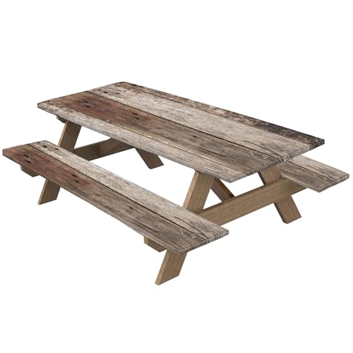 Picknicktischabdeckung mit Bankabdeckungen 3pcs/Set 72 x 30 Zoll Windschutz Picknicktisch Abdeckung Öl & wasserdichtes Rechteck Holz Getreide Outdoor Camping -Tischdecke braun, WI Picknicktischabdeckung mit Bankabdeckungen 3pcs/Set 72 x 30 Zoll Windschutz Picknicktisch Abdeckung Öl & wasserdichtes Rechteck Holz Getreide Outdoor Camping -Tischdecke braun, WI von Ligeinsrk