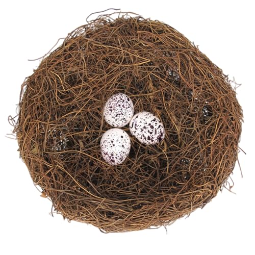 Vogelnest, 7, 9 x 3, 2 Zoll Simulation Rattan Vogelnester für Handwerk mit Eiern, perfekt für Garten, Garten, Zuhause, Party, Osterdekoration Vogelnest, 7, 9 x 3, 2 Zoll Simulation Rattan Vogelnester für Handwerk mit Eiern, perfekt für Garten, Garten, Zuhause, Party, Osterdekoration von Ligeinsrk