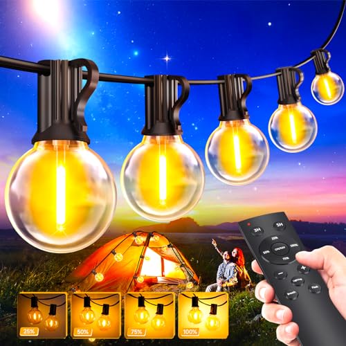 20M Garten Lichterkette Dimmbar Aussen: Outdoor LED String Light mit Glühbirne Wetterfest Warmweiß Aussenlichterkette Lange Lichterketten für Außen & Innen Partybeleuchtung Festzelt Sommer Terrassen von Light-Brightly