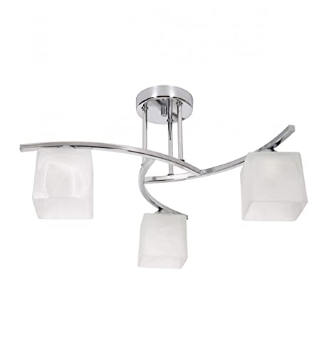 Light-Home Canis Deckenbeleuchtung Lampen Deckenlampen - Deckenlampe Industrial für Wohnzimmer Schlafzimmer und Esszimmer - Pendelleuchte Glas mit Metall 3-Flammig - Chrom Light-Home Canis Deckenbeleuchtung Lampen Deckenlampen - Deckenlampe Industrial für Wohnzimmer Schlafzimmer und Esszimmer - Pendelleuchte Glas mit Metall 3-Flammig - Chrom von Light Home LH