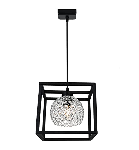 Light-Home Crystal Cage Hängelampe - Deckenlampe für Wohnzimmer Schlafzimmer und Esszimmer- Pendelleuchte aus Metall und Glas - E27 - Chrom - 1-Flammig von Light Home LH