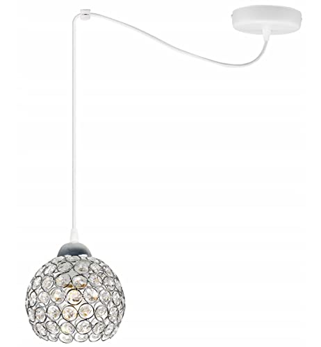 Light-Home Crystal Spider Hängelampe - Hängeleuchte in Spinnenform - Deckenlampe für Wohnzimmer Schlafzimmer und Esszimmer – Spinne Lampe mit 1 Kopf - Pendelleuchte aus Metall und Glas - E27 - Chrom von Light Home LH