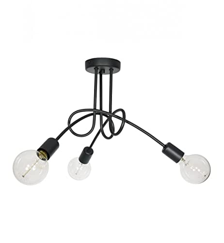 Light-Home Edison Deckenbeleuchtung Lampen Deckenlampen - Deckenlampe Industrial für Wohnzimmer Schlafzimmer und Esszimmer aus Metall - Pendelleuchte 3-Flammig - Graphit von Light Home LH