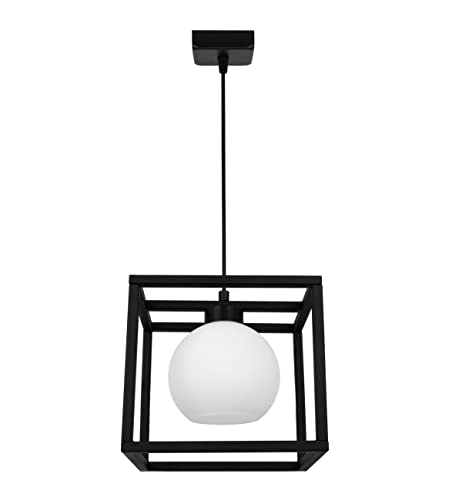 Light-Home Eliza Cage Hängelampe - Deckenlampe für Wohnzimmer Schlafzimmer und Esszimmer- Pendelleuchte aus Metall und Glas - E27-1-Flammig von Light Home LH