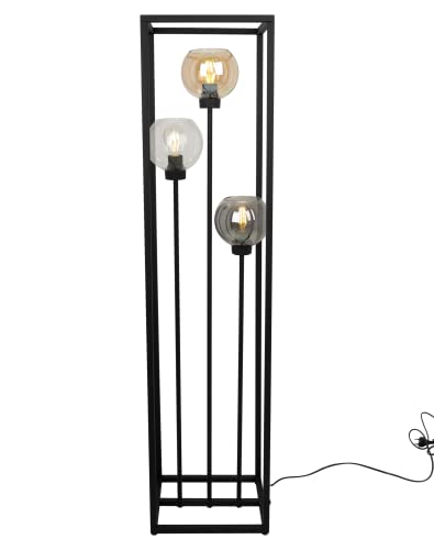 Light-Home HAGA CAGE Lampenschirm Stehlampe Modern - Standleuchte für Wohnzimmer Schlafzimmer Büro - Elegante Industrial Lampe -Schwarz - Mix - 130x30x25 cm von Light Home LH