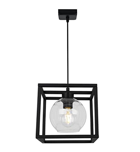Light-Home Haga Cage Hängelampe - Deckenlampe für Wohnzimmer Schlafzimmer und Esszimmer- Pendelleuchte aus Metall und Glas - E27 -Transparent - 1-Flammig von Light Home LH
