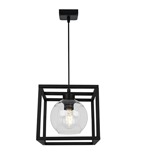 Light-Home Haga Cage Hängelampe - Deckenlampe für Wohnzimmer Schlafzimmer und Esszimmer- Pendelleuchte aus Metall und Glas - E27 -Transparent - 1-Flammig von Light Home LH