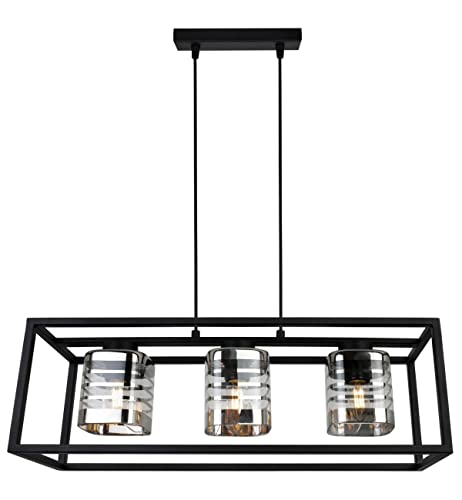 Light-Home Helix Cage Hängelampe - Deckenlampe für Wohnzimmer Schlafzimmer und Esszimmer- Pendelleuchte aus Metall und Glas - E27-3-Flammig von Light Home LH