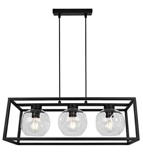 Light Home LHLight-Home Helix Cage Hängelampe - Deckenlampe für Wohnzimmer Schlafzimmer und Esszimmer- Pendelleuchte aus Metall und Glas - E27 - Transparent - 3-Flammig von Light Home LH