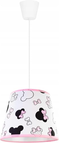 Light-Home - MINNIE - Hängelampe - Deckenlampe - Pendelleuchte aus Metall mit Lampenschirm aus Stoff - E27 1-Flammig - Weiß und Rosa von Light Home LH