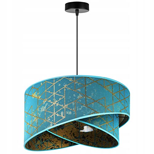 Light-Home Milan Lampenschirm Hängelampe Hängeleuchte - Deckenlampe Industrial für Wohnzimmer Schlafzimmer und Esszimmer - Pendelleuchte aus Metall mit Lampenschirm aus Velours (Blau) von Light Home LH