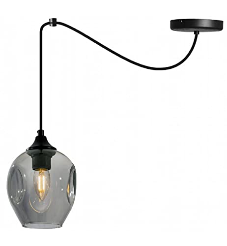 Light-Home Prage Spider Hängelampe - Hängeleuchte in Spinnenform - Deckenlampe – Spinne Lampe mit 1 Kopf - Hängeleuchte aus Metall und Glas - E27 - Graphit Light-Home Prage Spider Hängelampe - Hängeleuchte in Spinnenform - Deckenlampe – Spinne Lampe mit 1 Kopf - Hängeleuchte aus Metall und Glas - E27 - Graphit von Light Home LH