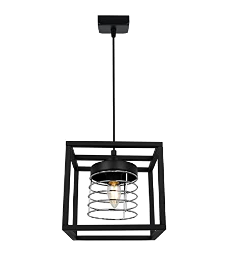 Light-Home Rasti Cage Hängelampe - Deckenlampe für Wohnzimmer Schlafzimmer und Esszimmer- Pendelleuchte aus Metall und Glas - E27 - Chrom - 1-Flammig von Light Home LH