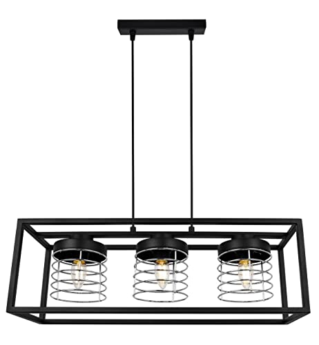 Light-Home Rasti Cage Hängelampe - Deckenlampe für Wohnzimmer Schlafzimmer und Esszimmer- Pendelleuchte aus Metall und Glas - E27 - Chrom - 3-Flammig von Light Home LH