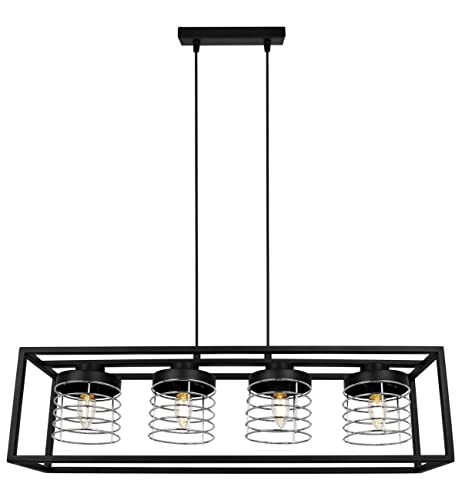 Light-Home Rasti Cage Hängelampe - Deckenlampe für Wohnzimmer Schlafzimmer und Esszimmer- Pendelleuchte aus Metall und Glas - E27 - Chrom - 4-Flammig von Light Home LH