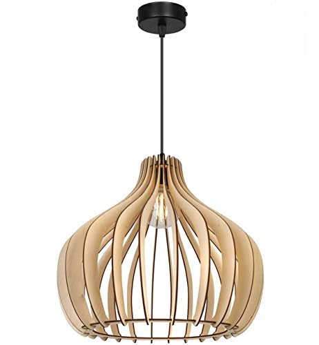 Light-Home Timber Hängelampe aus Holz und Metall - Esstischlampe Industrial für Kuche und Esszimmer - Pendelleuchte über Esstisch Schwarz/Braun - Designer von Light Home LH