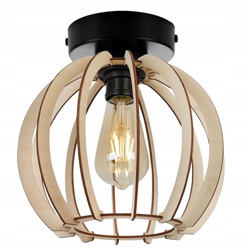 Light-Home Timber Hängelampe Hängeleuchte - Deckenlampe Industrial für Wohnzimmer Schlafzimmer und Esszimmer - Pendelleuchte aus Metall und Holz - 1 - Flammig Längs - Mittlerer Ball Light-Home Timber Hängelampe Hängeleuchte - Deckenlampe Industrial für Wohnzimmer Schlafzimmer und Esszimmer - Pendelleuchte aus Metall und Holz - 1 - Flammig Längs - Mittlerer Ball von Light Home LH