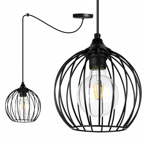 Light-Home Toronto Spider Deckenleuchte Pendelleuchte - Deckenleuchte Spinne Kronleuchter für Schlafzimmer Wohnzimmer und Küche Industrial Stil modern 1x E27 - Lampenschirm Metall Korb Runddraht von Light Home LH