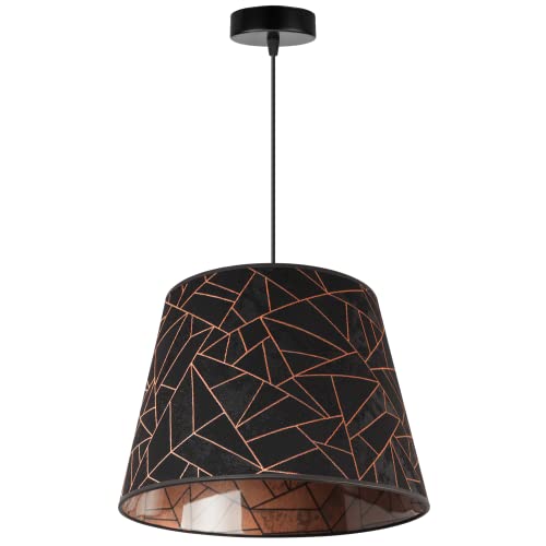 Light-Home Werona Elegant Hängelampe - Modern Deckenlampe für Wohnzimmer Schlafzimmer und Esszimmer - Pendelleuchte aus Metall mit Modern Lampenschirm - Schwarz-Kupfer - 26x35cm Light-Home Werona Elegant Hängelampe - Modern Deckenlampe für Wohnzimmer Schlafzimmer und Esszimmer - Pendelleuchte aus Metall mit Modern Lampenschirm - Schwarz-Kupfer - 26x35cm von Light Home LH