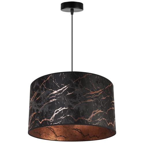 Light-Home Werona Elegant Hängelampe - Modern Deckenlampe für Wohnzimmer Schlafzimmer und Esszimmer - Pendelleuchte aus Metall mit Classic Lampenschirm - Marmor - 23x40 cm von Light Home LH