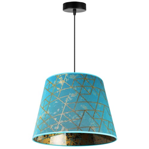 Light-Home Werona Elegant Hängelampe - Modern Deckenlampe für Wohnzimmer Schlafzimmer und Esszimmer - Pendelleuchte aus Metall mit Modern Lampenschirm - Blau - 26x35 cm Light-Home Werona Elegant Hängelampe - Modern Deckenlampe für Wohnzimmer Schlafzimmer und Esszimmer - Pendelleuchte aus Metall mit Modern Lampenschirm - Blau - 26x35 cm von Light Home LH