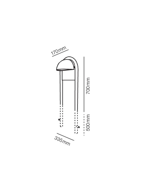 Light-Point - Rørhat Stand 700mm Roh Kupfer von Light-Point