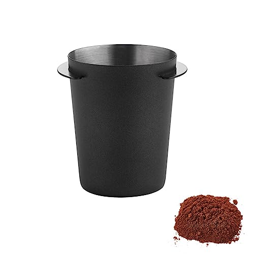 Edelstahl Kaffee Dosierbecher Kaffeeverteiler Edelstahl Kaffee Siebträger Zubehör Dosierbecher Für Siebträger Kaffee Dosierbecher 51mm Kaffeepulver Becher Für Diy-Kaffee (Schwarz, 1 Stück) von Light feather