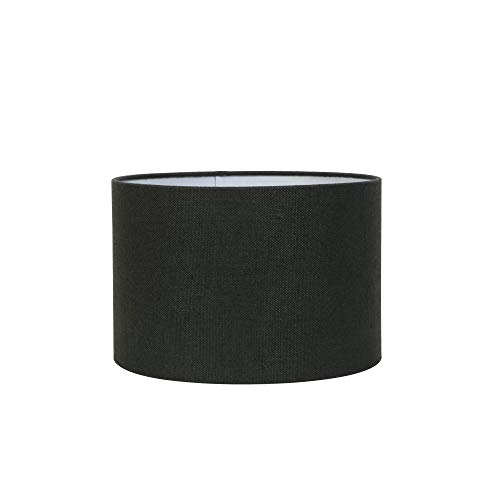 Lampenschirm Livigno von Light & Living - Ø40, Höhe 30cm, für E27-Fassung - Blickdichtes Anthrazit mit weißer Innenverkleidung - Runder Lampenschirm für Tisch-, Stehlampen und Deckenlampen von Light & Living