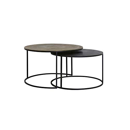 Light & Living Design Couchtisch S/2 Ø65x39+Ø75x44cm TALCA Antik Kupfer+Bronze von Light & Living