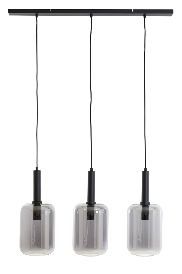 Light & Living Hängeleuchte LEKAR 100x22x32cm  in schwarz/rauchglas von Light & Living