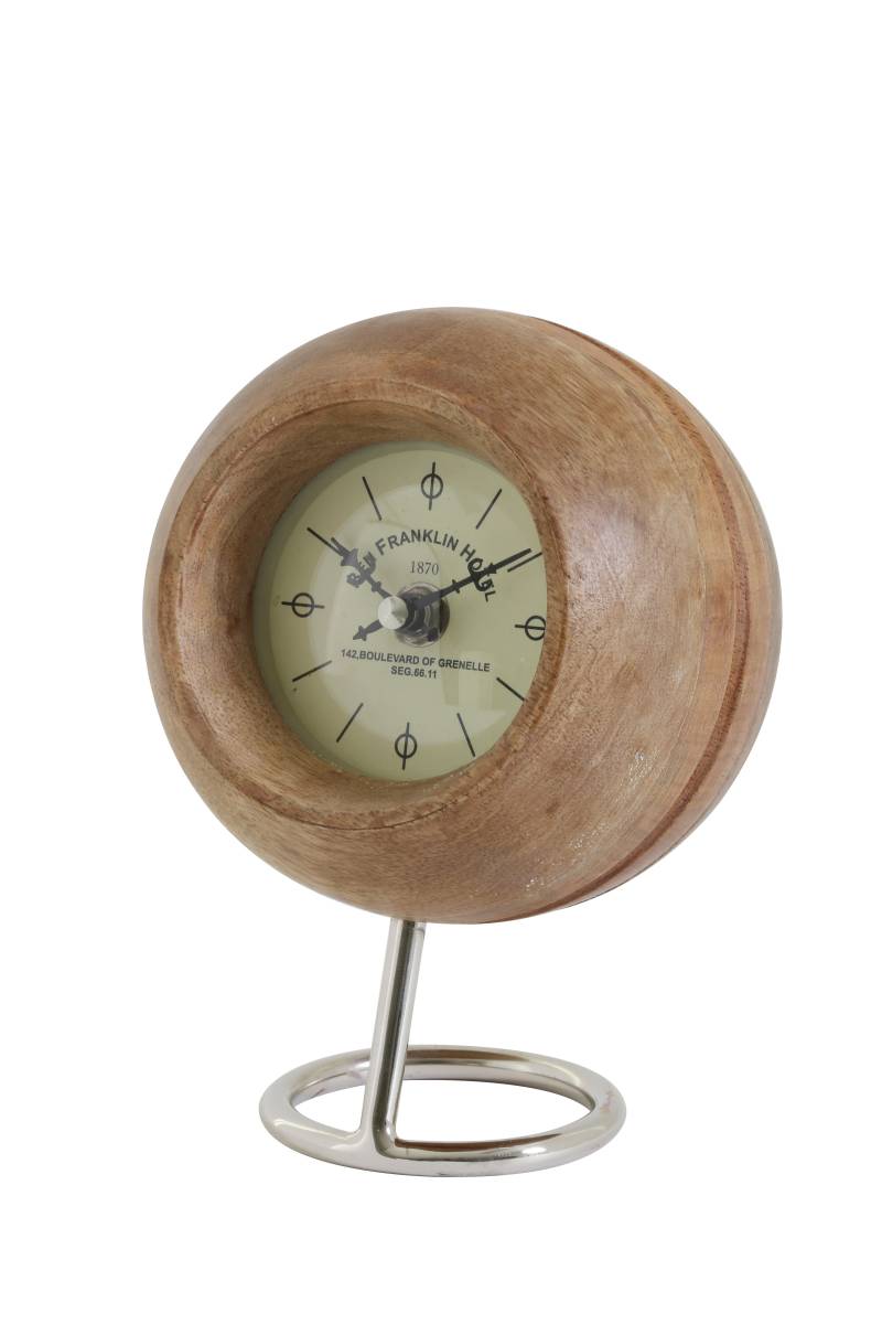 Light & Living Uhr LEESTON in Holzfarben, Nickel von Light & Living