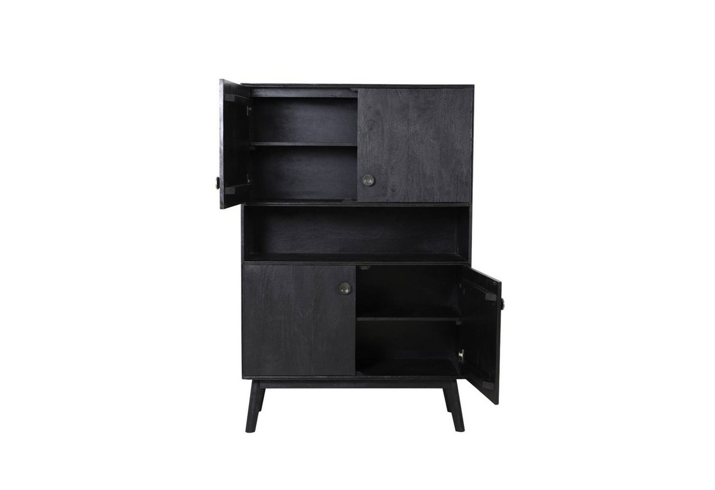 Light & Living Wäschekorb Schrank Kommode Light & Living ESPITA Holz schwarz 104x40x158 cm von Light & Living