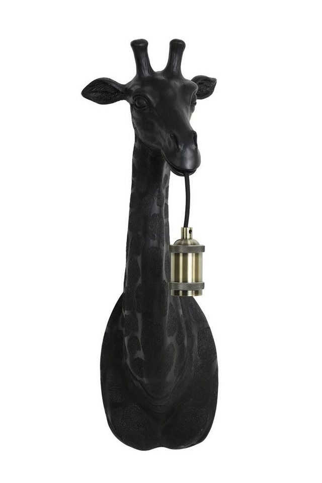 Light & Living Wandleuchte Wandlampe Giraffe Tier Lampe 61 cm, ohne Leuchtmittel, Wandleuchte, Schwarz von Light & Living