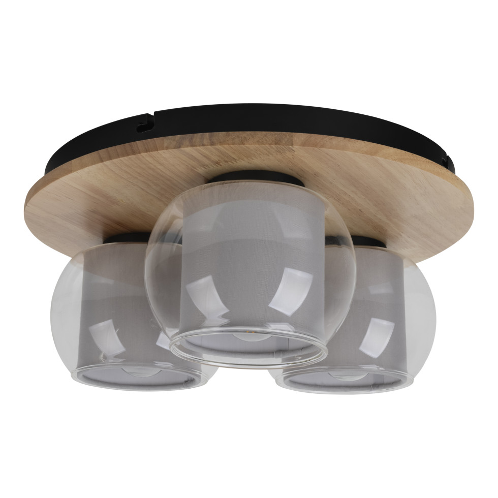 Light & More LED Deckenleuchte Texas Holz Glas 3er Spot rund von Light & More