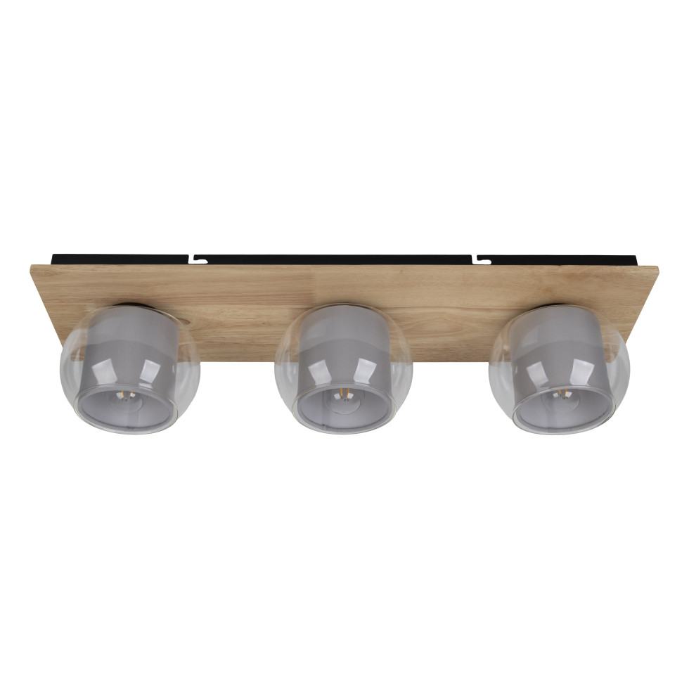 Light & More LED Deckenleuchte Texas Holz Glas 3er Spot von Light & More