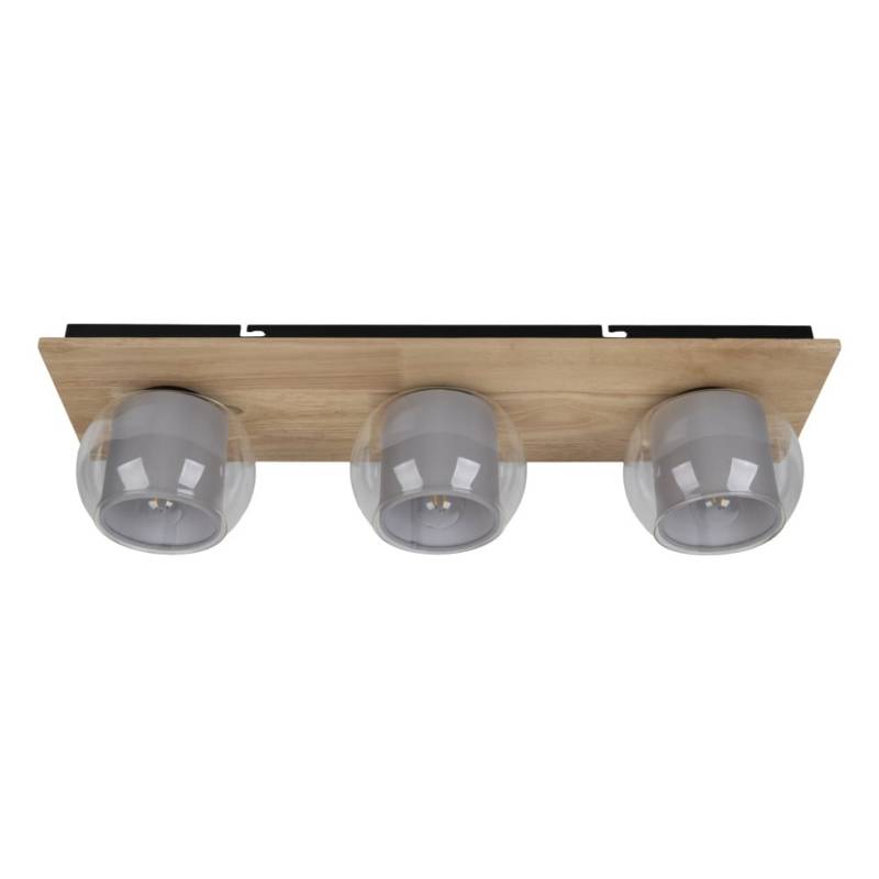 Light & More LED Deckenleuchte Texas Holz Glas 3er Spot von Light & More