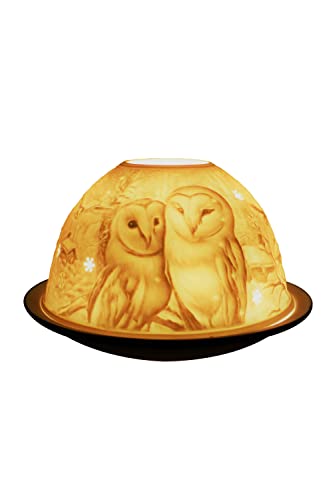 Fine Chinese Porcelain Lithophane Tea Light Holder by Welino - Barn Owls von Light-Glow