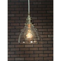 Industrial Pendant Light -Chrome 6" Klarglas Konenschirm Mit Patentierten "Huila Electrical Connectors" Und Edison Victorian Glühbirne von LightArtedLighting