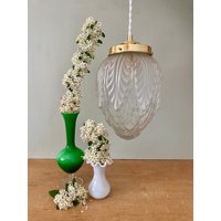 Vintage Art Deco Kugel Pendelleuchte Aus Mattiertem Und Transparentem Glas Vintage Art Deco Kugel Pendelleuchte Aus Mattiertem Und Transparentem Glas von LightBlossomBoutique