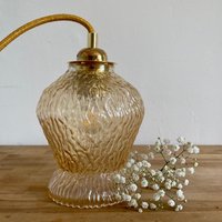 Vintage Tulpenlampe Aus Bernsteinglas von LightBlossomBoutique