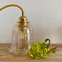 Vintage Tulpenlampe Aus Bernsteinglas Vintage Tulpenlampe Aus Bernsteinglas von LightBlossomBoutique