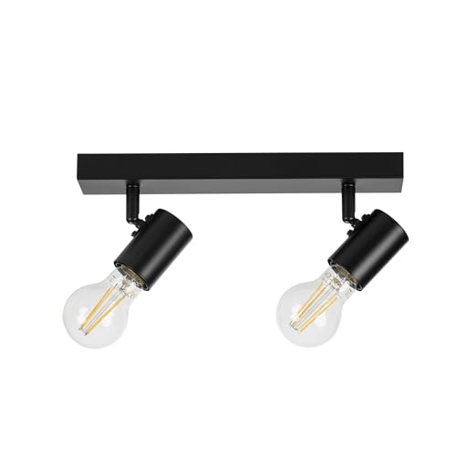 LightLogic Deckenlampe LL DZAN EL-2I – 2-flammiger Deckenstrahler mit E27 Fassungen – Verstellbare Deckenleuchte für stilvolle Deckenbeleuchtung im Wohnzimmer, Schlafzimmer und Flur – Schwarz LightLogic Deckenlampe LL DZAN EL-2I – 2-flammiger Deckenstrahler mit E27 Fassungen – Verstellbare Deckenleuchte für stilvolle Deckenbeleuchtung im Wohnzimmer, Schlafzimmer und Flur – Schwarz von LightLogic