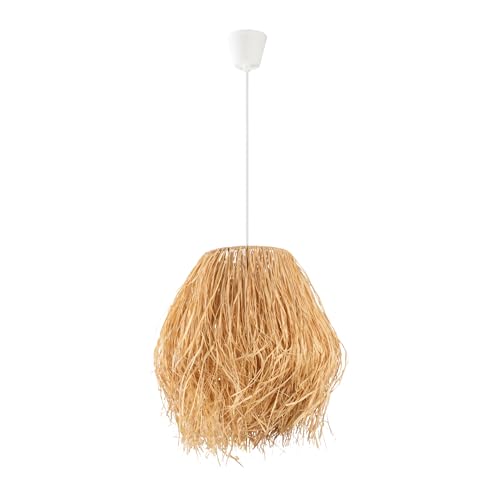 LightLogic Hängelampe ARILAS - Boho Lampe mit E27 Fassung - Beige Lampenschirm - Elegante Deckenleuchte für Wohnzimmer und Schlafzimmer- Stilvolle Hängelampe von LightLogic