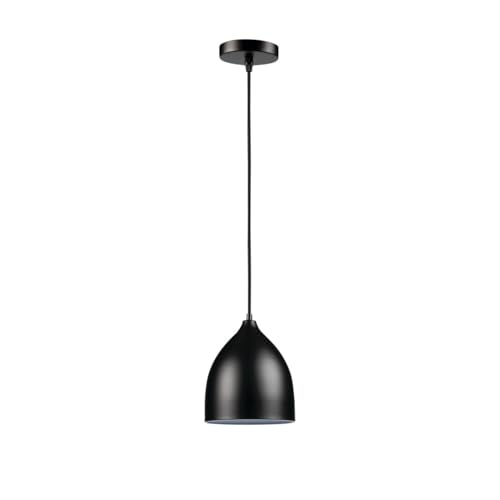 LightLogic Hängeleuchte für Zuhause und Büro – Moderne Pendelleuchte aus Metall mit E27 Fassung für Austauschbares Leuchtmittel - Minimalistische Deckenlampe Schwarz von LightLogic