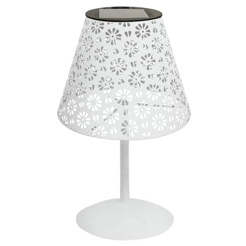 LightLogic Solar Tischlampe – Kabellose LED Lampe für Innen & Außen – Wetterfest & energiesparend – Stimmungsvolles warmweißes Licht - Weiß von LightLogic