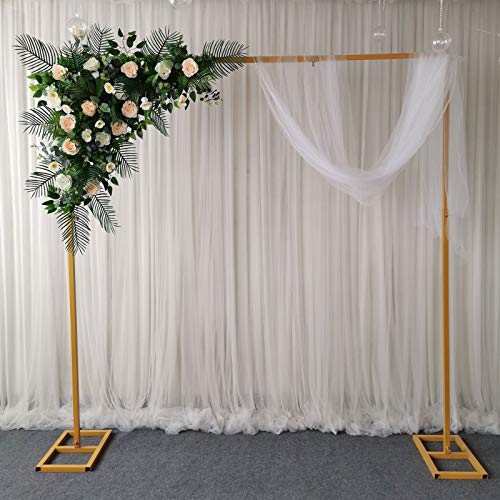 3m x 3m Hochzeit Bogen, Abnehmbarer Quadrat Background Hochzeitsbogen Blumen Deko Blumenrahmen Hochzeit Dekorationen für Hochzeit Party Hintergrund (Gold) von Lightakai