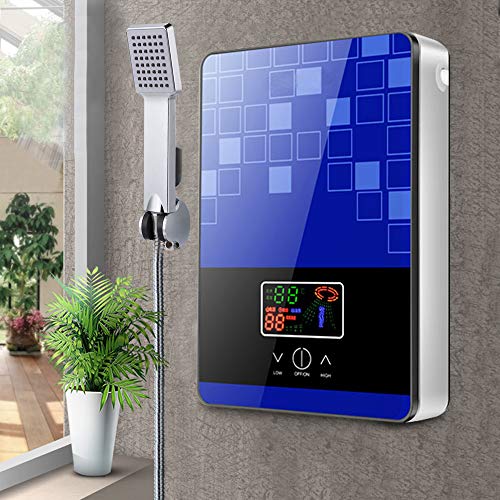 6500W Elektrisch Durchlauferhitzer, 220V Elektrisch Tankless Durchlauferhitzer Warmwasser Dusche mit LCD-Digitalanzeige konstanter Temperaturregelung und Übertemperaturschutz (Blau) von Lightakai
