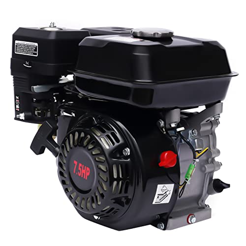 7 HP 5.1 KW benzinmotor, 4-Takt Standmotor Motor Kartmotor Benzinmotor Rückstoßstartmodus Sprühschmierung, 215 ccm Hubraum, 3600 U/min (Schwarz) von Lightakai