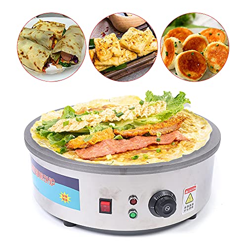 Crepegerät, 2800W Profi Crêpes Maker Machine Crepesplatte Antihaftbeschichtung Crepesgerät mit 45cm Platte für Pfannkuchen, Pan Cakes, Omeletts, Palatschinken von Lightakai